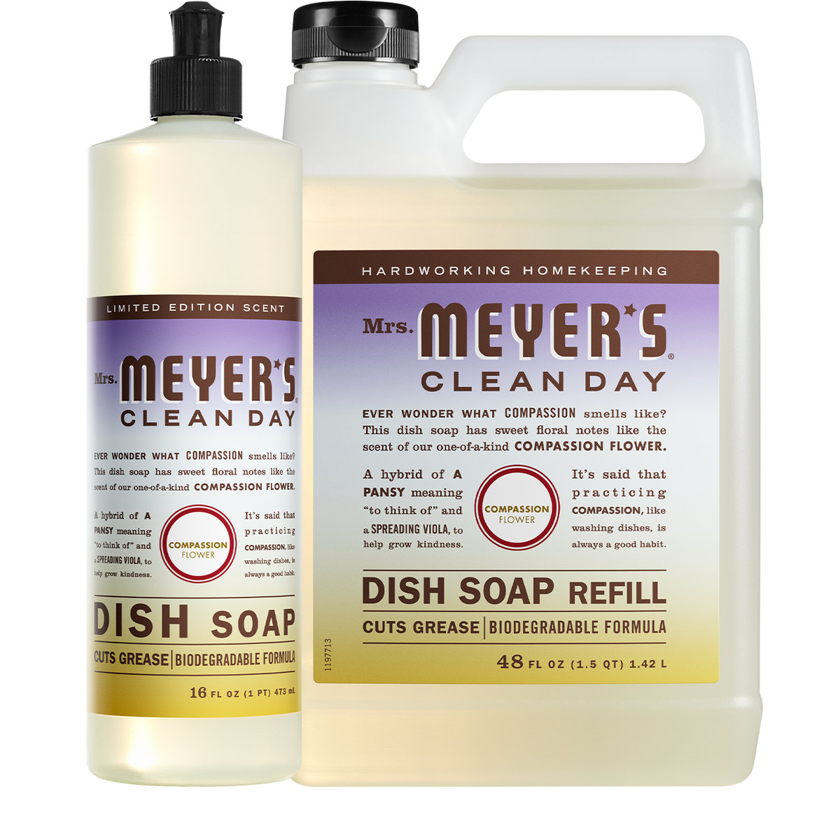 Mrs. Meyer's Compassion Flower Liquid Hand Soap &amp; Refill Set