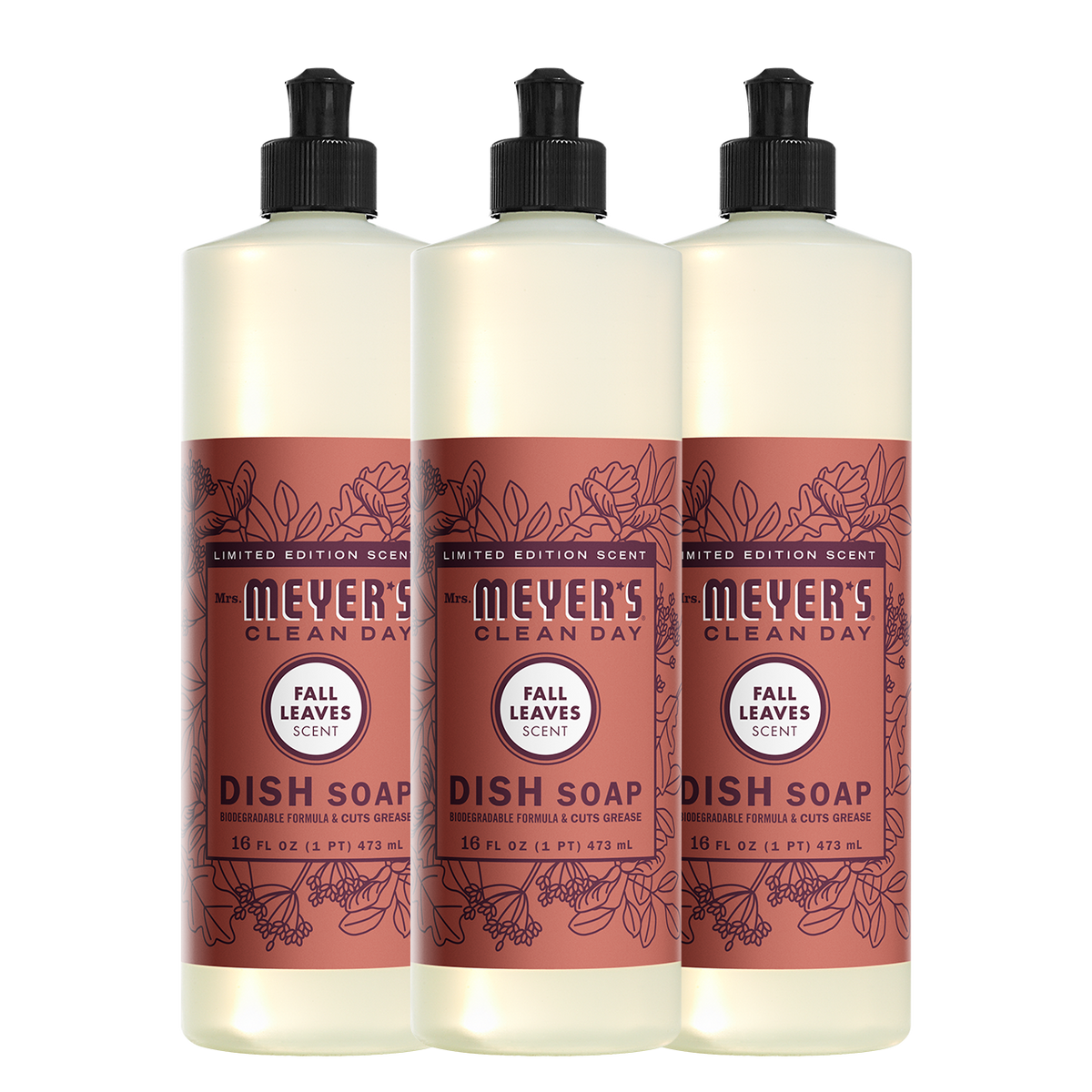 Mrs. Meyer's Fall Leaves Dish Soap 3-count bundle