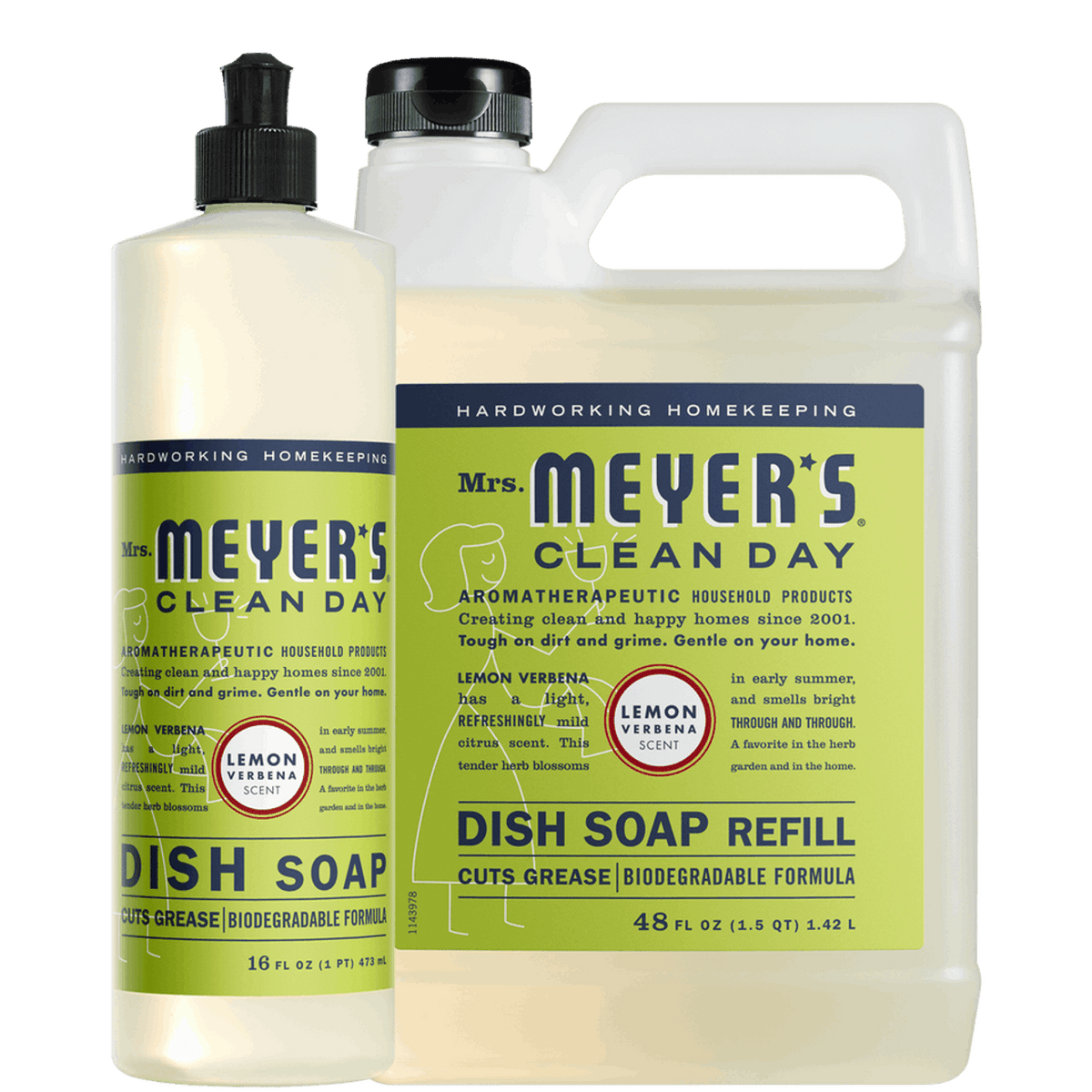 Mrs. Meyer's Lemon Verbena Dish Soap and Refill set