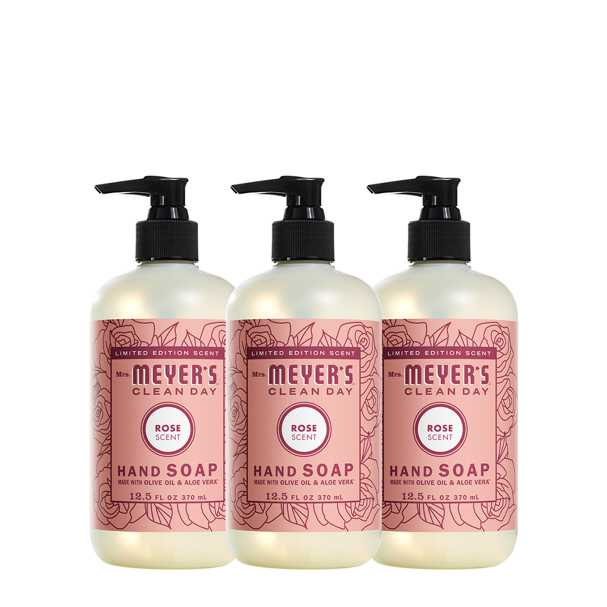 Mrs. Meyer's Rose Liquid Hand Soap 3-count Bundle