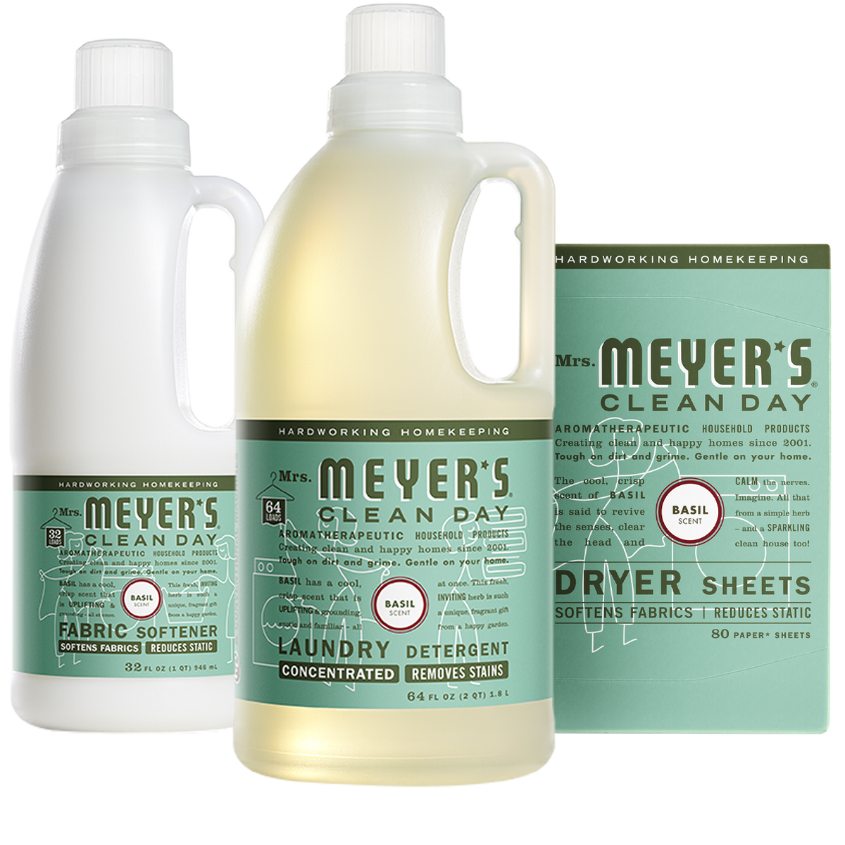 Mrs. Meyer's Basil Laundry Set